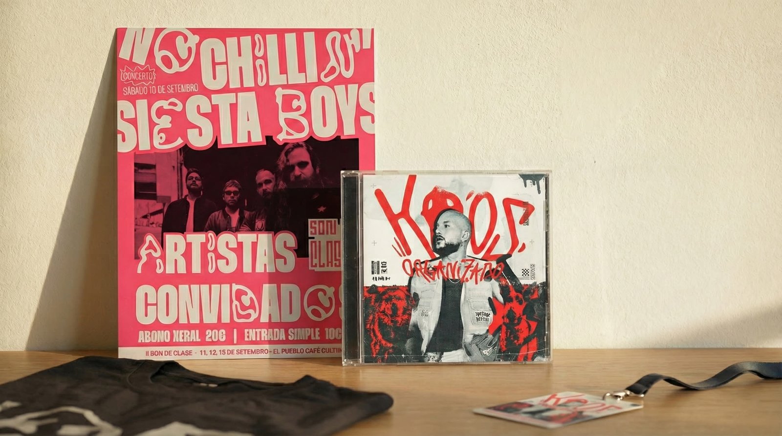 Cartel de concierto y CD con diseño de portada creados por Pillabana